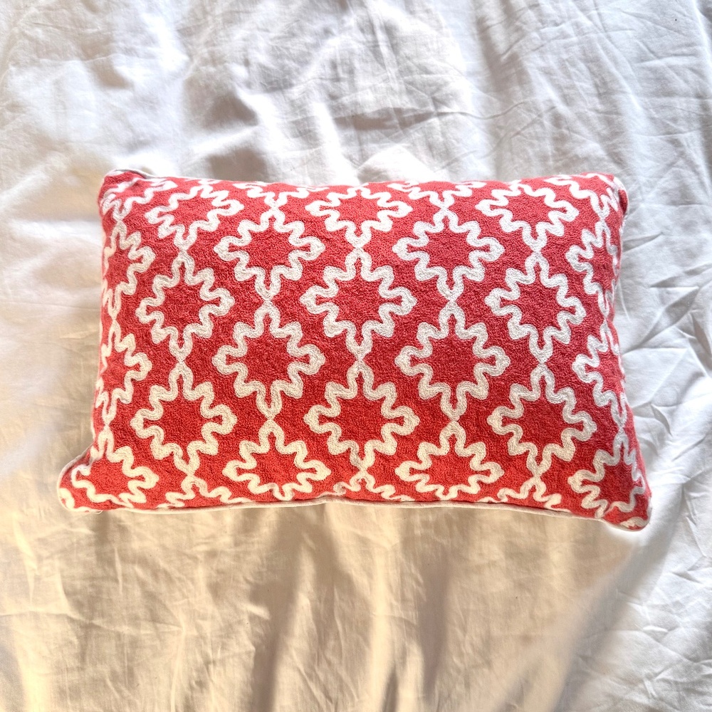 Coral Crochet Throw Pillow